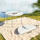 Outsunny Picnic Table Folding Heavy Duty 120x120 cm, White