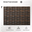 Outsunny Rattan Garden Bench w/ Glass Tea Table, Wicker Chair w/ Cushions