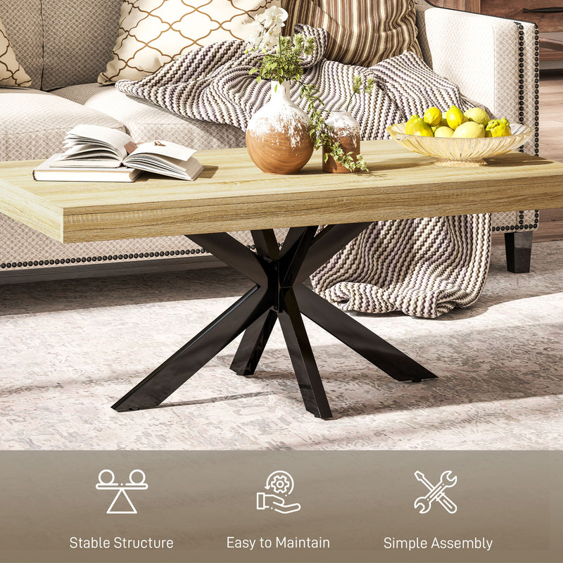 HOMCOM Industrial Coffee Table, End Table With Steel Frame, 110x60 X45cm