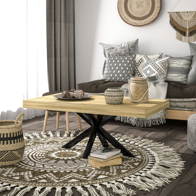 HOMCOM Industrial Coffee Table, End Table With Steel Frame, 110x60 X45cm