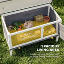 PawHut Rabbit Hutch, Guinea Pig Hutch Outdoor Cage W/ Asphalt Roof, Green