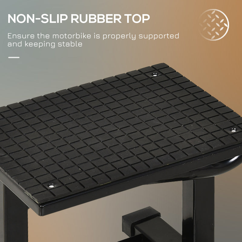 DURHAND Steel Motorbike Jack Lift Rubber Platform Crank Lift Manual Repair Table