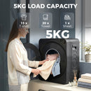 HOMCOM 5kg Vented Tumble Dryer, Compact Dryer With 5 Drying Modes, Black