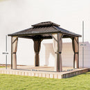 Outsunny 3 X 3 M Hardtop Gazebo Canopy With Aluminium Frame, Garden Gazebo