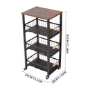 Lifeideas 4-Tier Kitchen Storage Trolley with Wheels