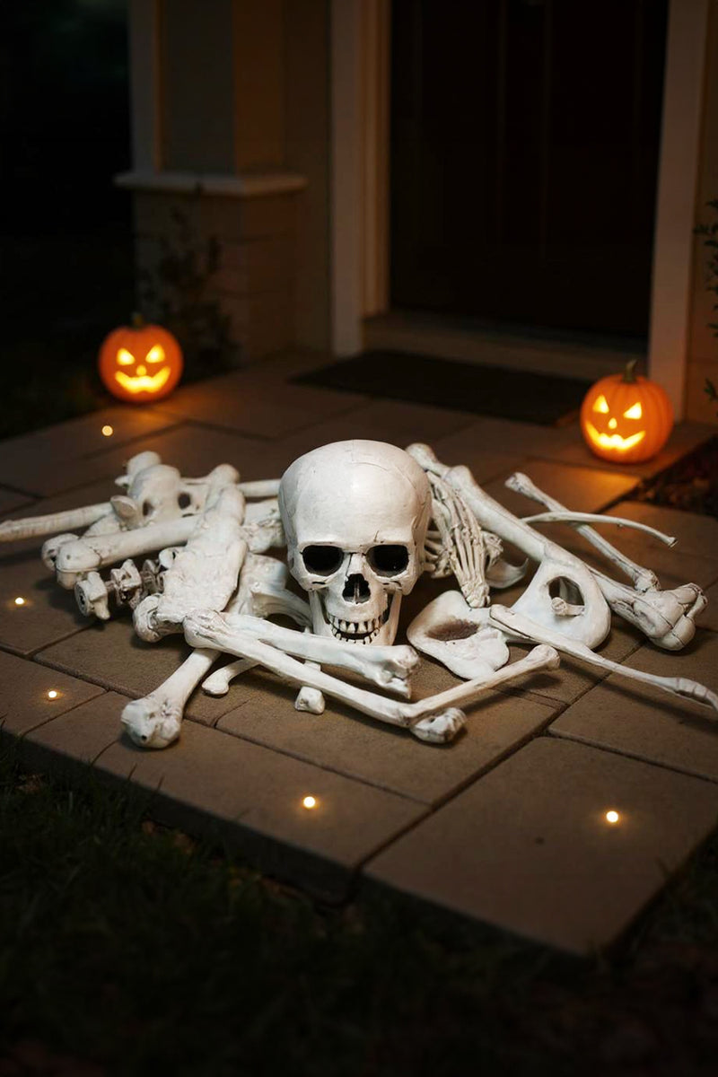 Halloween Realistic Skull and Bone Skeleton Decoration Kit
