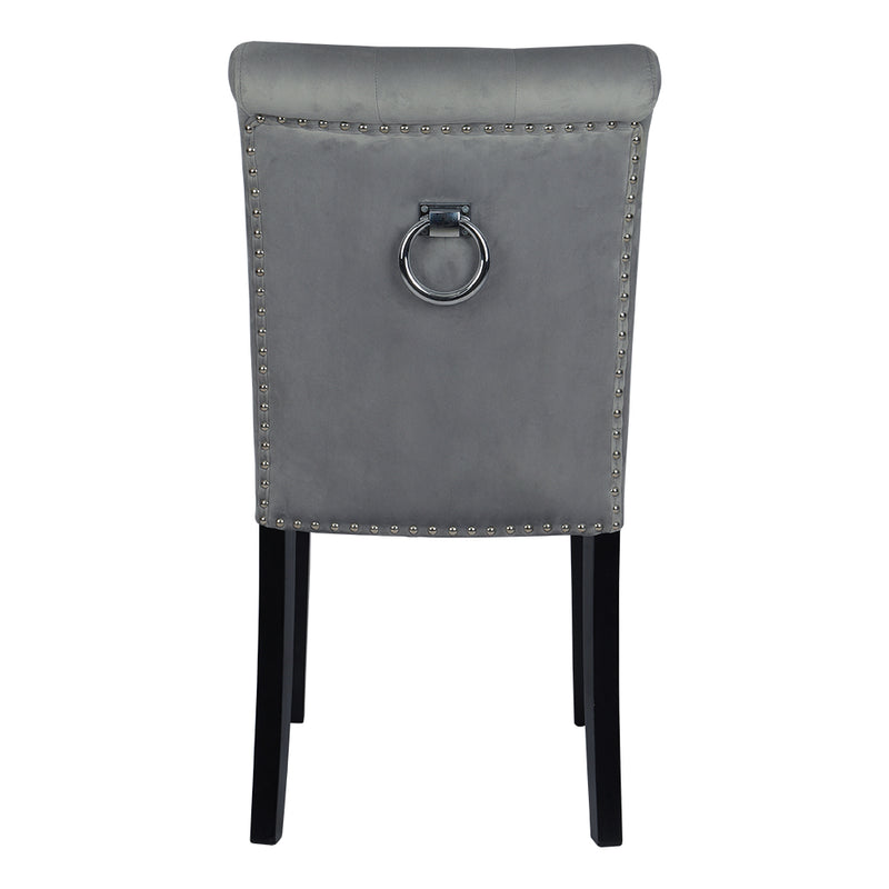 Livingandhome Tufted Velvet Dining Chair with Nailhead Trim