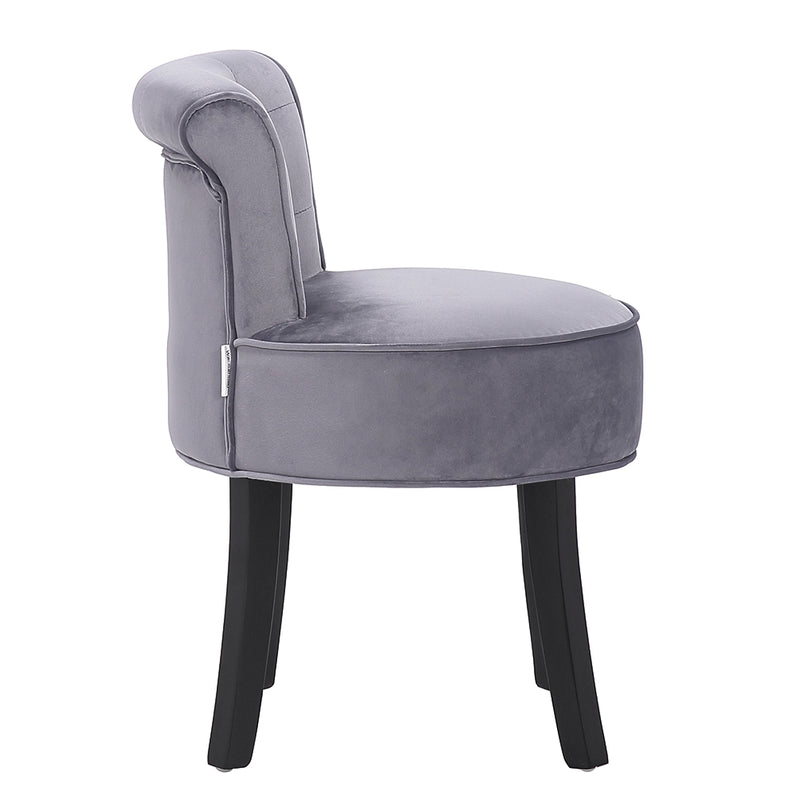 Livingandhome Velvet Vanity Stool with Thick Cushion