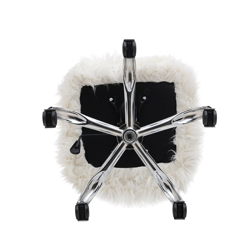 Livingandhome Faux Fur Swivelling Adjustable Office Chair