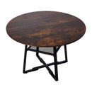 Livingandhome Modern Round Dining Table with Shelf