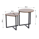 Livingandhome Round and Triangular Nesting Side Table Set