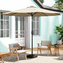 Garden Sanctuary Large Solar Powered LED Patio Umbrella for Outdoor Garden Patio with Base