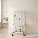PawHut Bird Cage Detachable With Rolling Stand White