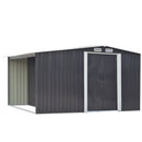Breeins Large Metal Shed with Built-In Log Store