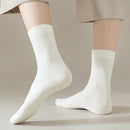 Modishion 6 Pairs White Cotton Crew Socks