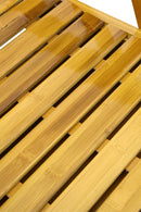 Garden Sanctuary Bamboo Foldable Recliner Lounge Chair with Retractable Footrest