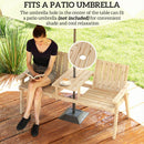 Outsunny Wooden Garden Loveseat with Parasol Hole, Natural Wood Finish