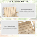 Outsunny Wooden Garden Loveseat with Parasol Hole, Natural Wood Finish
