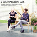 Outsunny Wooden Garden Loveseat with Parasol Hole, Natural Wood Finish