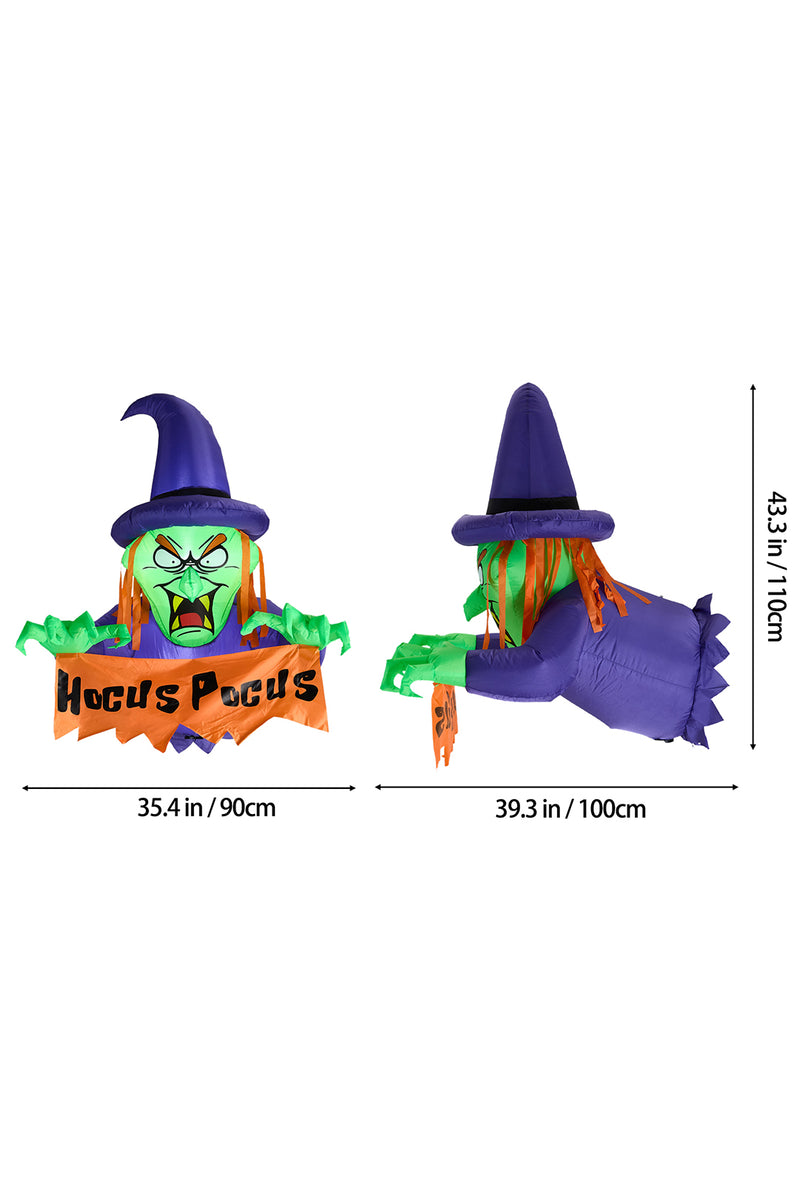 Lifeideas 4ft Halloween Inflatable Witch Decoration with Built-in LED Lights