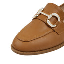 Casual Closed Toe Slip-on Horsebit PU Loafer - Tan