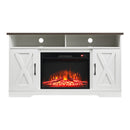Recessed Electric Fireplace TV Stand with Timer and Remote
