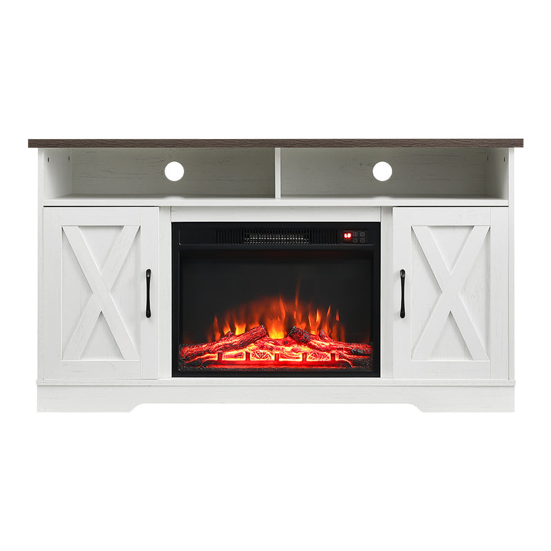 Recessed Electric Fireplace TV Stand with Timer and Remote