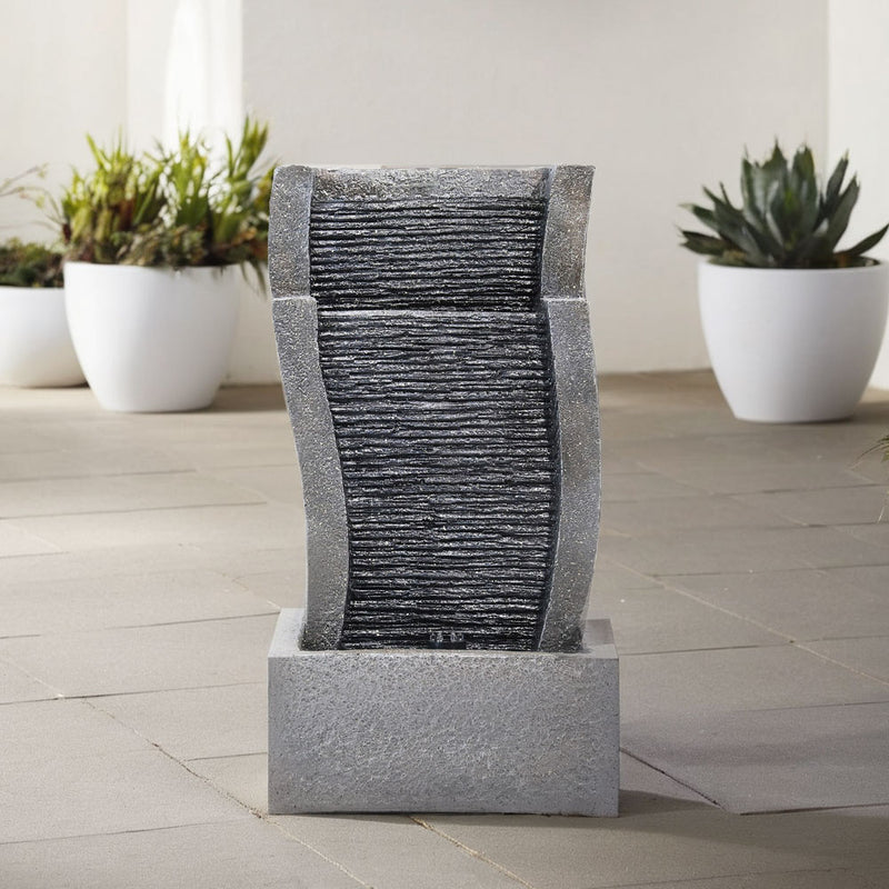 Garden Sanctuary Water Feature Decor Fountain Rockery Solar Powered Garden Outdoor