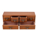Lifeideas Desktop Retro Wood 6-Drawer Storage Organizer