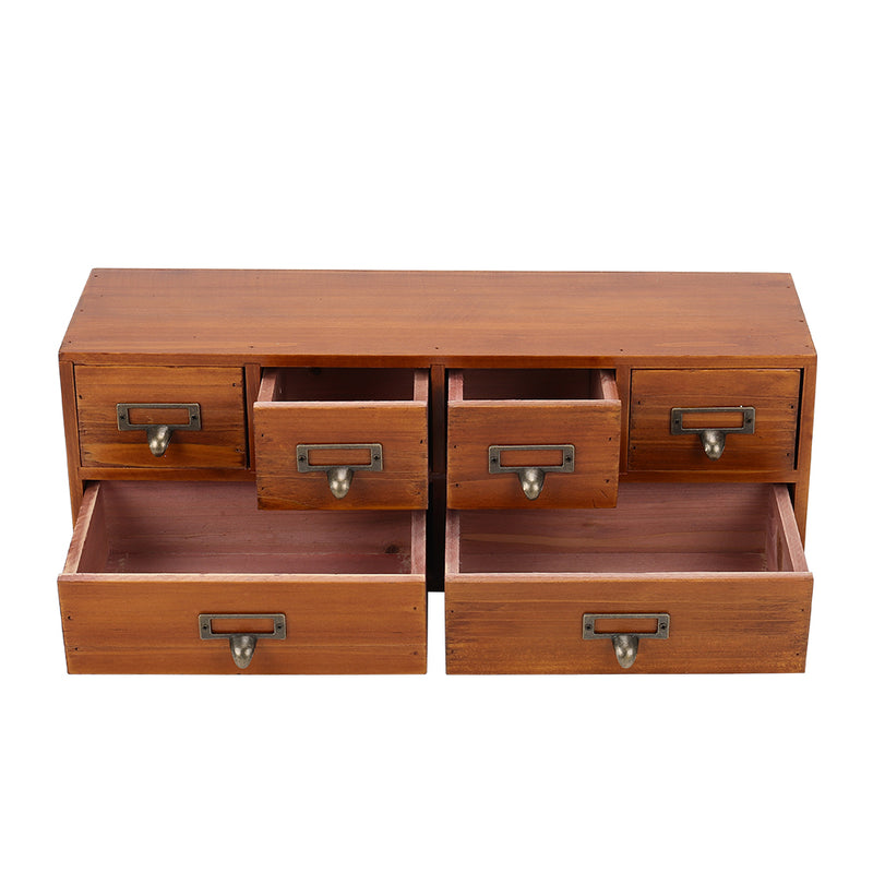 Lifeideas Desktop Retro Wood 6-Drawer Storage Organizer