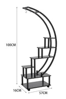 Breeins 2pcs Half-Moon-Shaped Plant Stand Display Shelf with Wheels