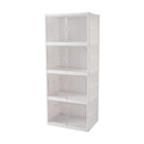 4-Tier Foldable Storage Cabinet Shoes Organizer With Doors
