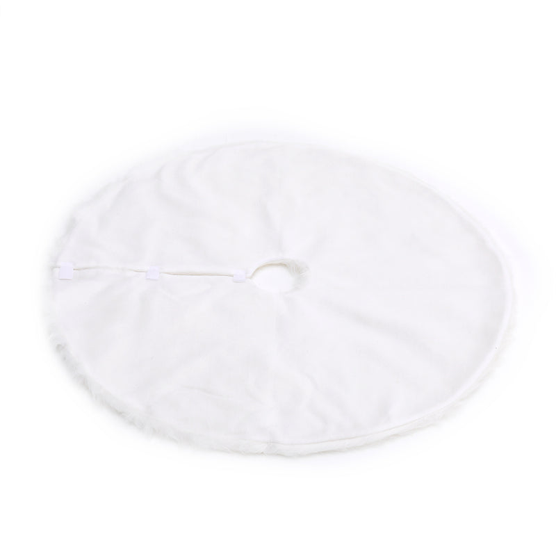 Livingandhome Snow White Plush Christmas Tree Skirt for Holiday Decoration