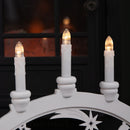 45cm Battery Operated Wooden Christmas Candle Bridge With Reindeer Scene & LEDs