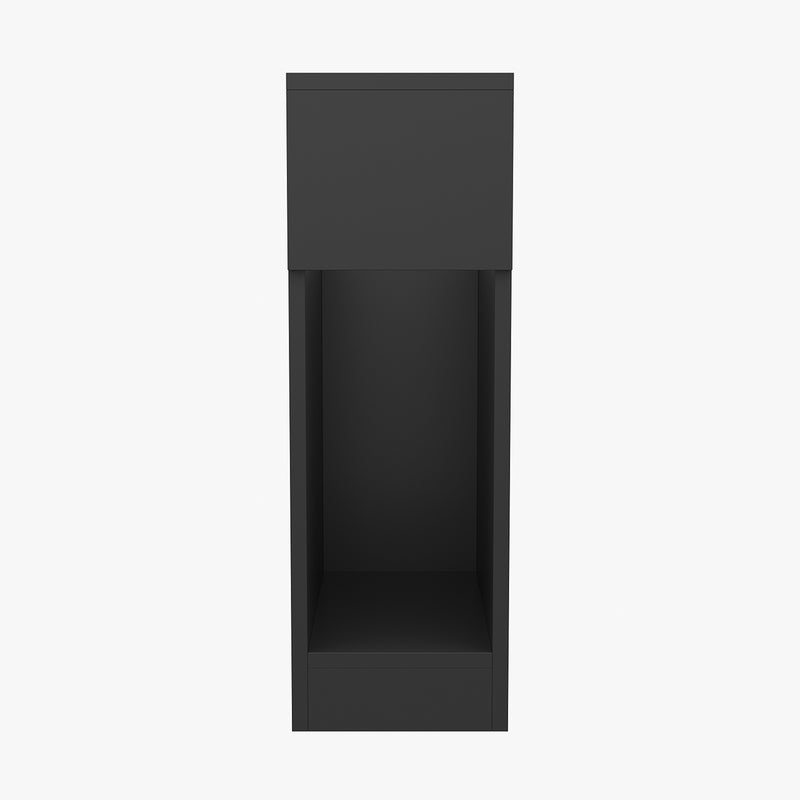 Livingandhome Black Bedside Table with a Drawer