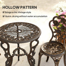 Outsunny Outdoor Bistro Set With Umbrella Hole Rose Design Metallic