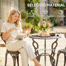 Outsunny Outdoor Bistro Set With Umbrella Hole Rose Design Metallic
