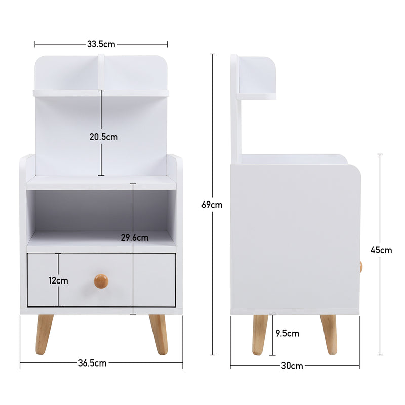 Livingandhome Modern Wooden Bedside Table