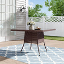 Garden Sanctuary Garden Wicker Tempered Glass Table with Parasol Hole