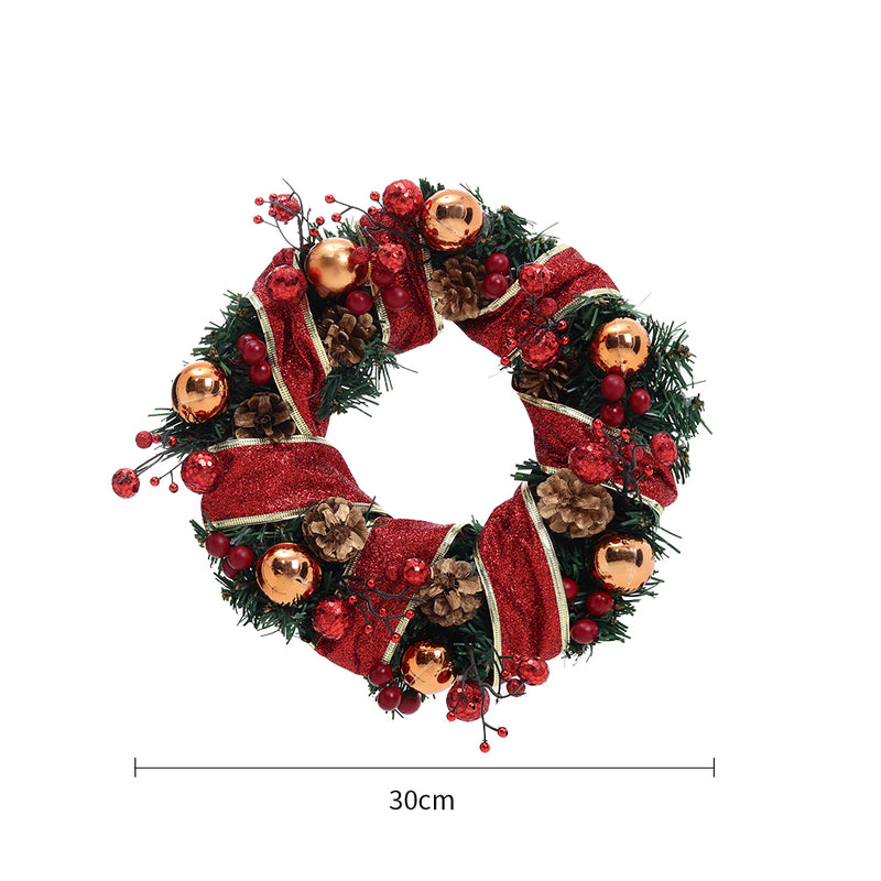 Lifeideas Red Ribbon Light-Up Christmas Wreath Decoration