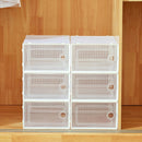 Lifeideas 12 Pack White Foldable Plastic Shoe Storage Boxes