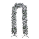 8ft (2.52m) Slimline Single Door Artificial Snow Flocked Christmas Tree Arch in Green with 2000 Tips
