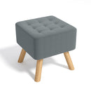 Livingandhome Linen Fabric Padded Wooden Leg Footstool