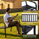 Outsunny Garden Bench, Metal Outdoor Patio Garden Loveseat, Black