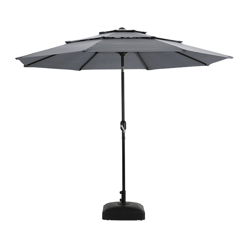 Garden Sanctuary Outdoor 3-Tier Umbrella with HDPE Parasol Base