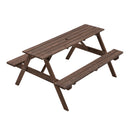 Breeins Solid Wood Rectangle Picnic Table and Bench Set