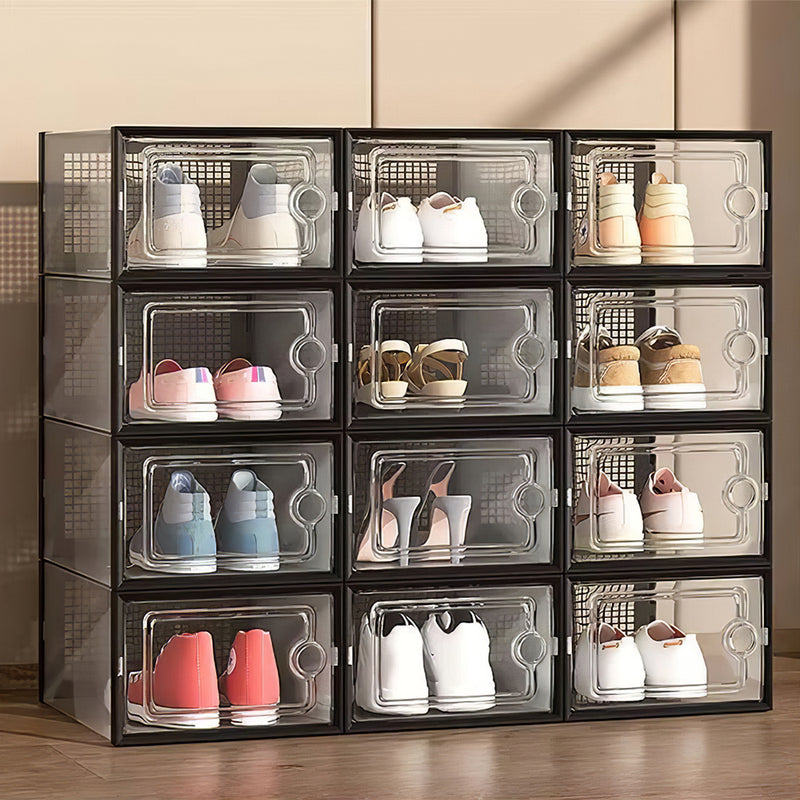 Cottonfy UK 12x Stackable Shoe Storage Box Organiser