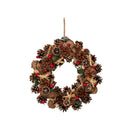 Winter Spice Hanging Christmas Wreath with Pine Cones Berries & Dried Fruit