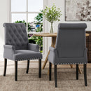Livingandhome Grey Fabric Upholstered Dining Chair
