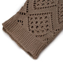Solid Hollow Out Knitted Cover Up Top with Long Sleeves